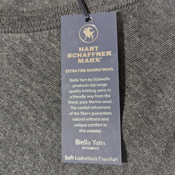 NEW-Big&Tall Mens Hart Schaffner Marx Sweater Vest Fine Merino Wool Gray MSRP$90 - Picture 5 of 7
